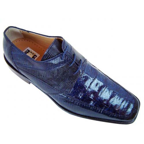 David Eden "Turlock" Navy Blue Hornback Crocodile/Lizard Shoes
